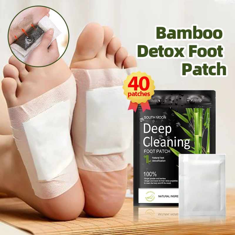 20/40pcs Detox Foot Patch Body Toxin Detoxification Sticker Deep Cleaning Slimming Stress Relief Natural Bamboo Ginger Feet Pads