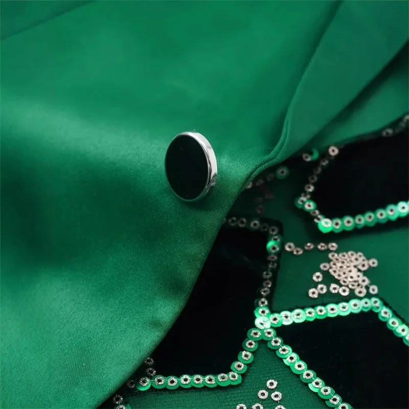 جديد الرجال المرقعة الترتر العروس زر واحد سترة الأزرق/الأخضر المألوف أوم الزفاف مأدبة فستان الحفلات الحلل معاطف