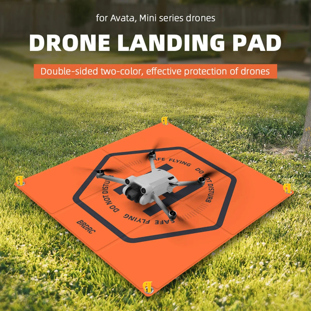 Drone Landing Pad Portable Foldable Helipad Double-sided Colors Waterproof with Ground Nail for DJI Mini 3 Pro AVATA Air 2S