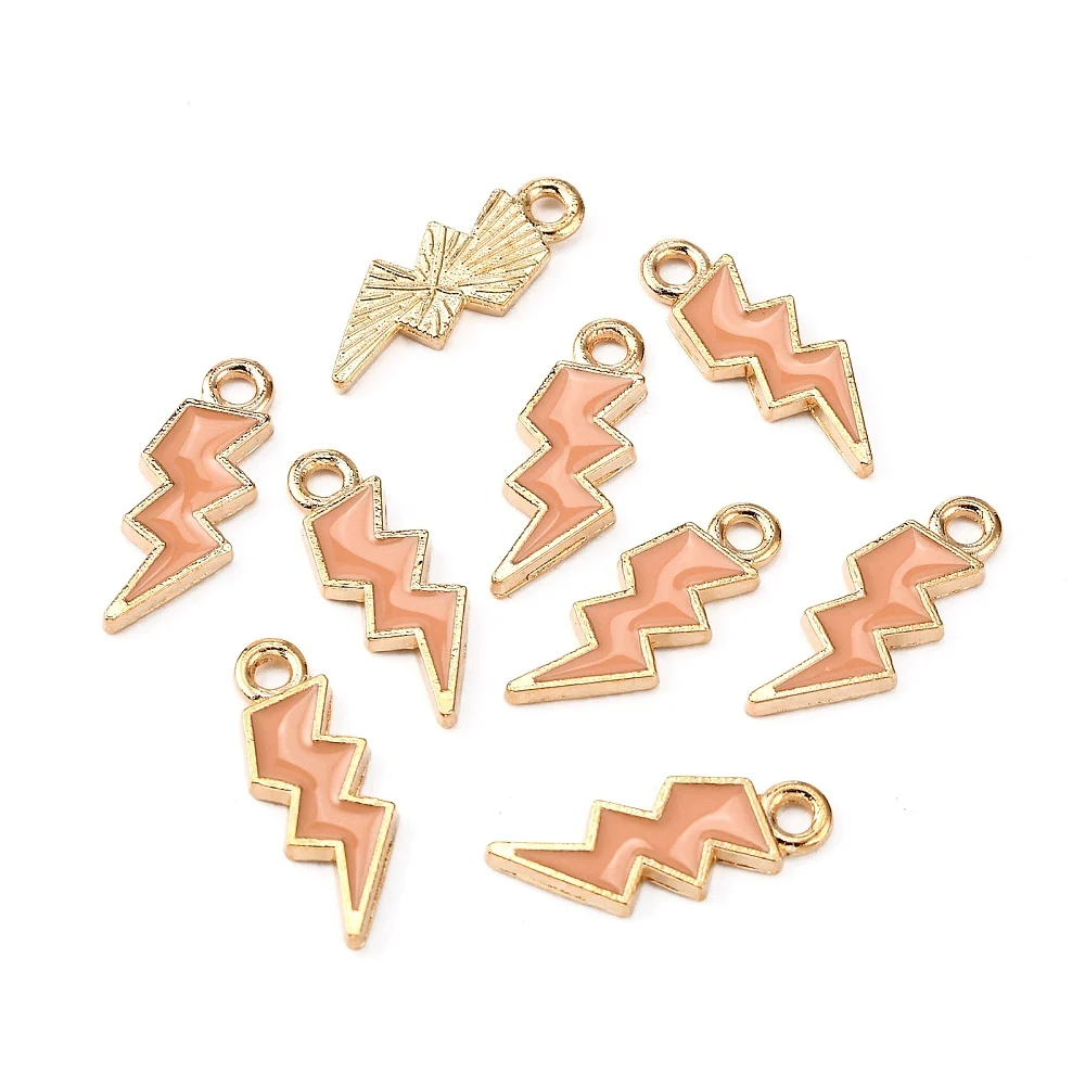 PandaHall 100 Stück Emaille-Blitzanhänger Bunte Blitzform-Charms Himmlische Donner-Charms für Schmuckherstellung – Detail 40