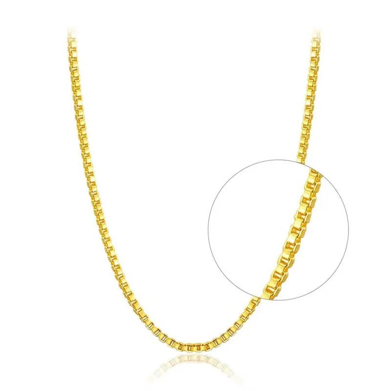 

24K Gold Versatile Necklace Women AU999 - Slim chain, pendant-compatible, highly practical