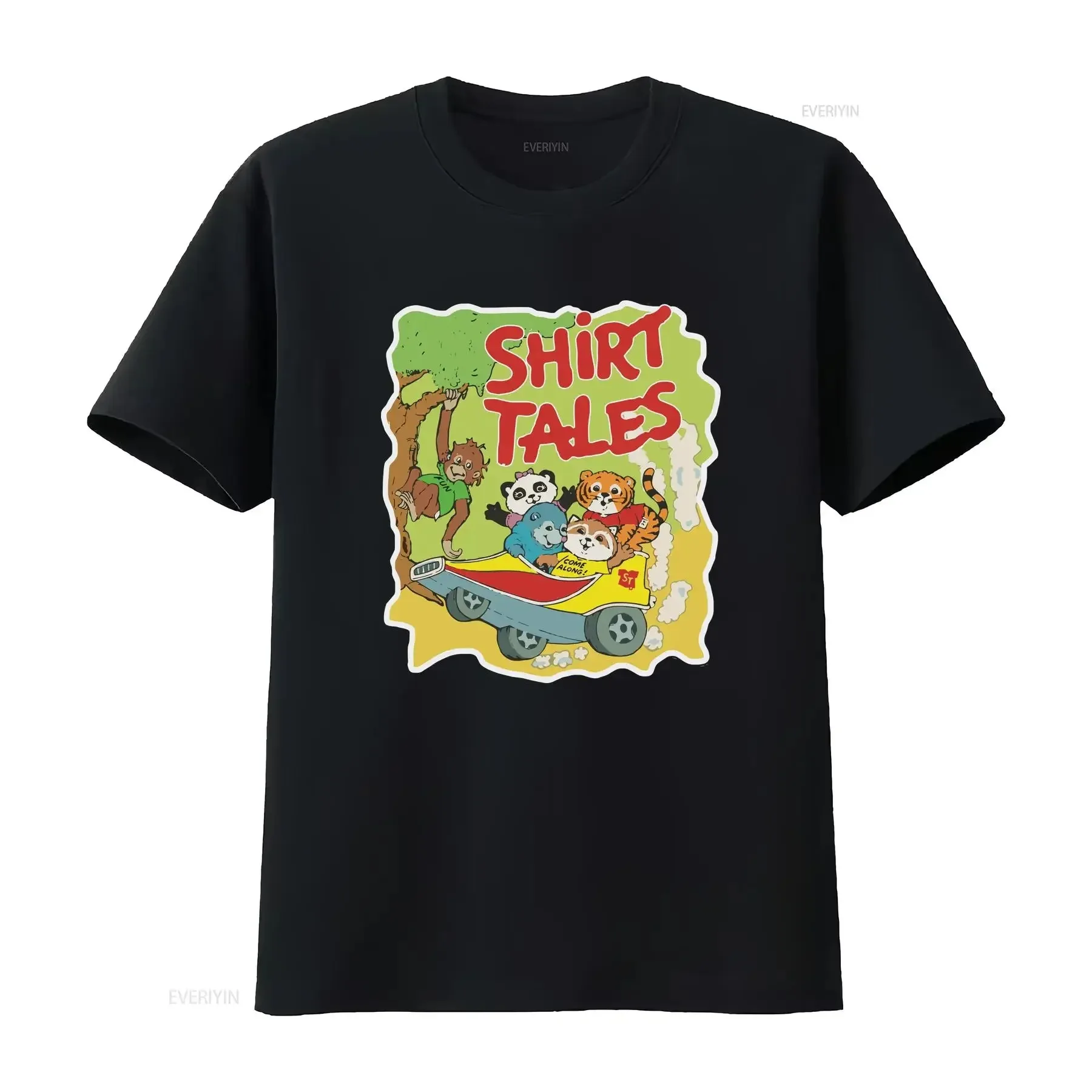 

Retro Style THE SHIRT TALES Softstyle Cute Cartoon T vintage Washed designer clothes Casual fashion Stretched Comfortable