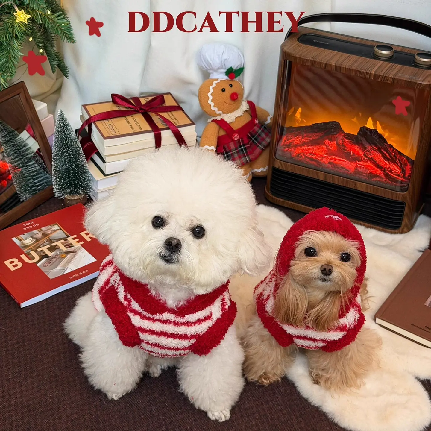 Fashion Red Stripe Pet Dog Clothes Simple Warm With Hat Hoodies For Small Medium Dog Chihuahua Puppy Ovrealls Outerdoor Hoodie - view 3