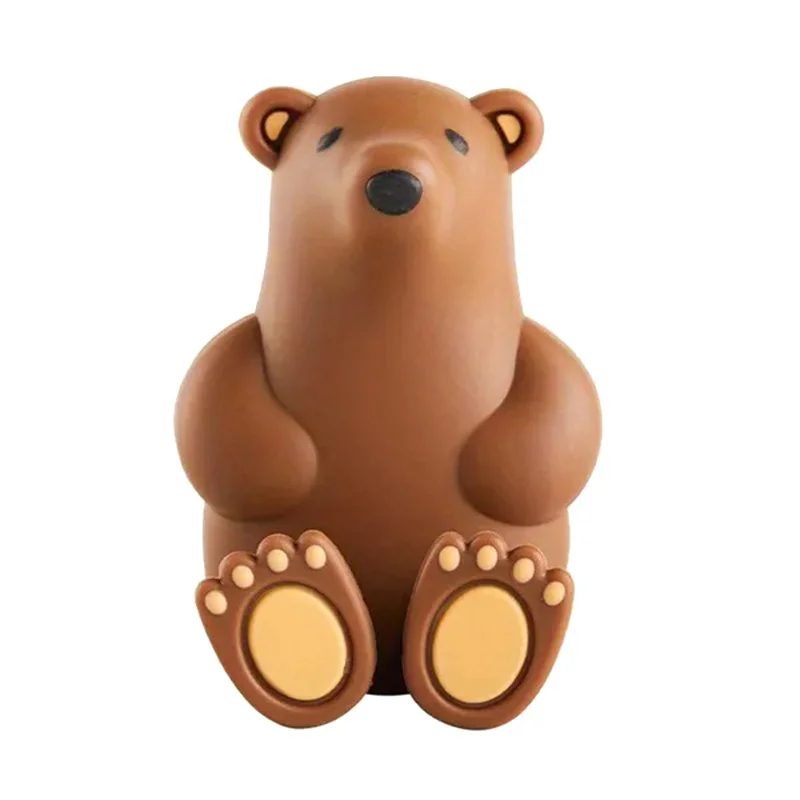 Cute Three-dimensional Bear Silicone Non-perforated Wall-mounted Toothbrush Holder Cute Suction Cup Toothbrush Holder