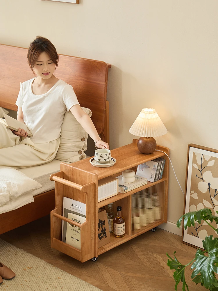 

Solid wood trolley can be a small household snack dining car shelf