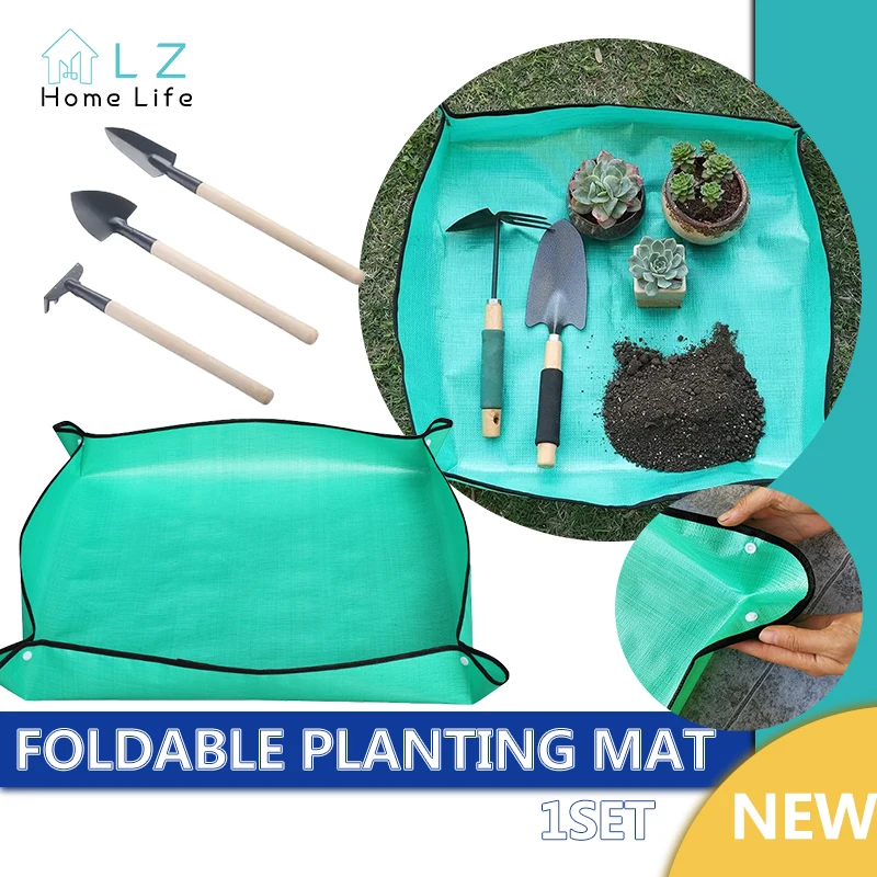 Planting Mat Flower Pots Transplanting Mats Gardening PE Plant Repotting Mat Foldable Waterproof Gardening Potting Pad