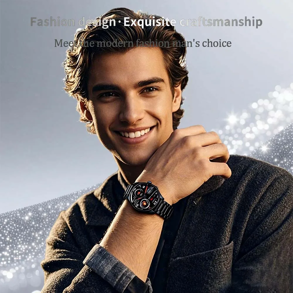 Business New Men's Smart Watch HD Display Health Tracking Bluetooth Calling Voice Assistant Sports BT Camera Smartwatches 1.52”