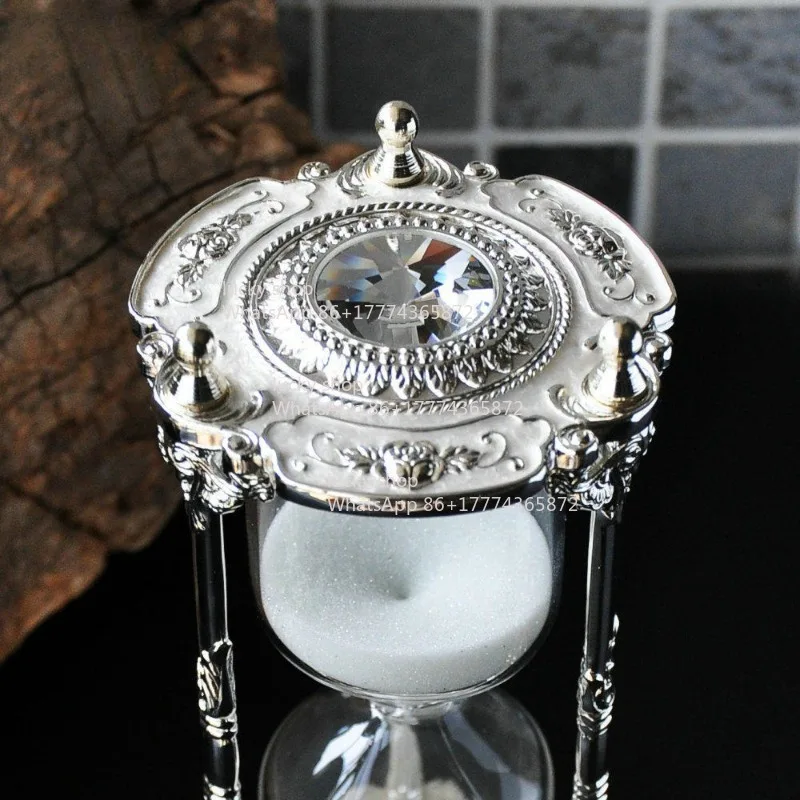 Huanchen Metal Hourglass 15 Minutes Timer Creative Ornament Home Decoration Study Desktop Crafts Gift