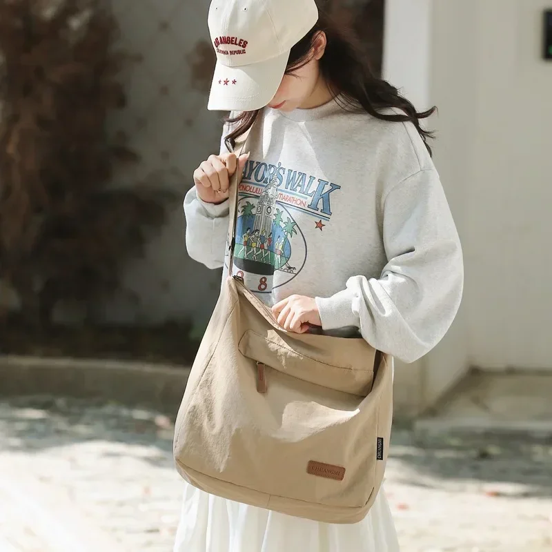 여성용 캔버스 백, 고급 감각, 대용량, 심플 토트백, 올 숄더, 크로스바디 백, 여름 패션, 2024 신상