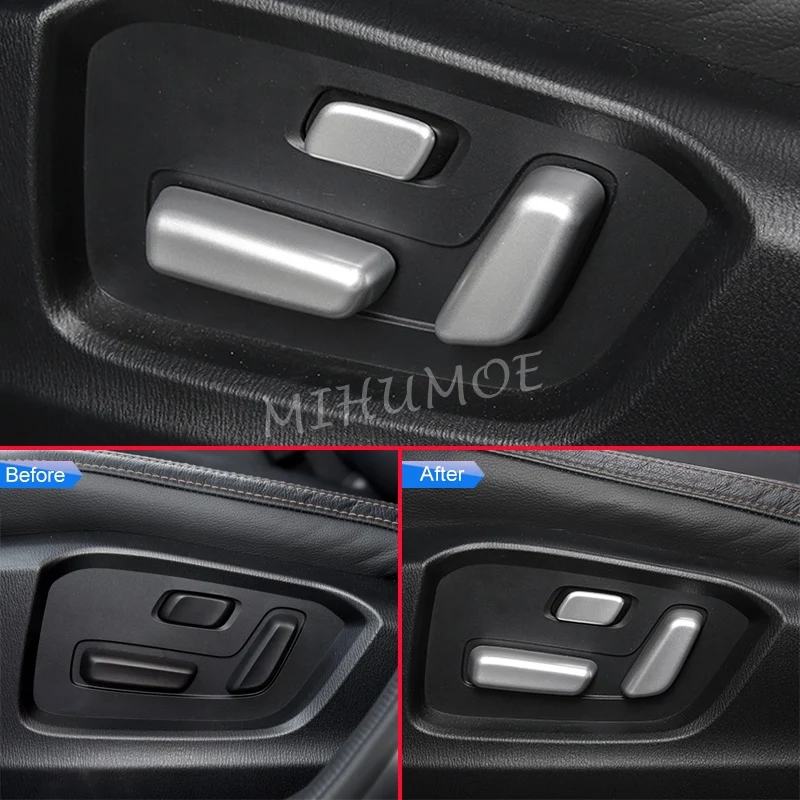 크롬 카시트 조정 단추 스위치 노브 트림 장식 커버, 마쓰다 CX-5, 6 개