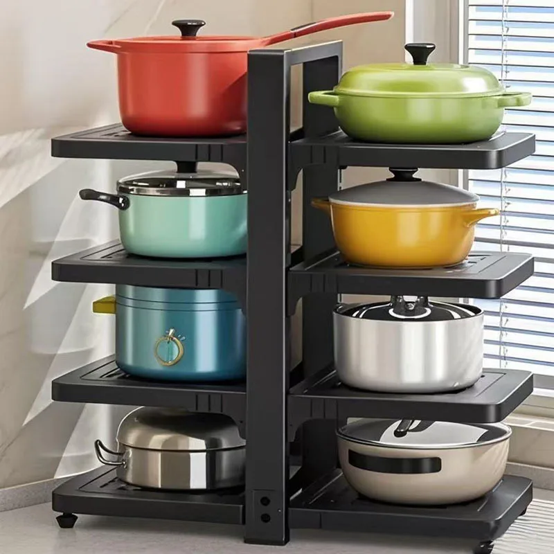 

Kitchen Storage Rack Household Multifunctional Pot Storage Rack Double-sided Multi-layer Sink Cabinet Layered Pot Rack