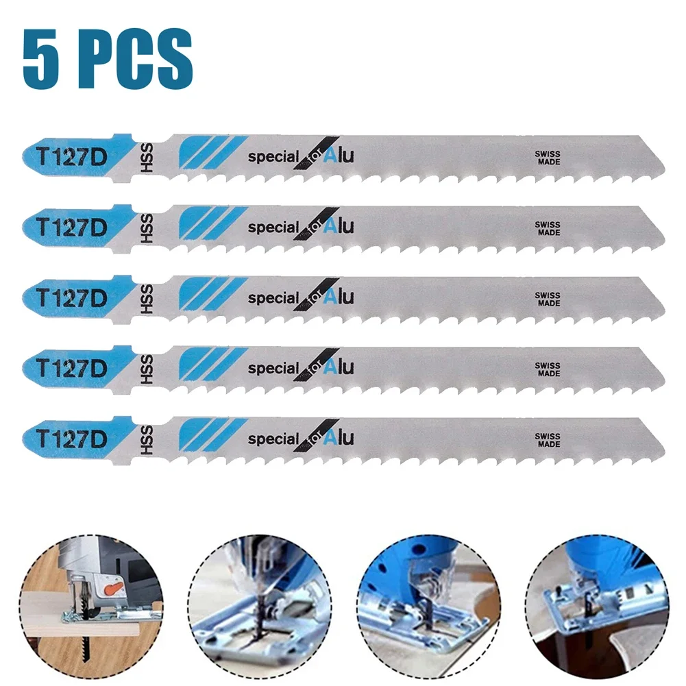 

5PCS T127D Jigsaw Blade T Shank Wood Assorted Saw Blades For Wood Plastic Woodworking Cutting Tool Reciprocating Saw Blade