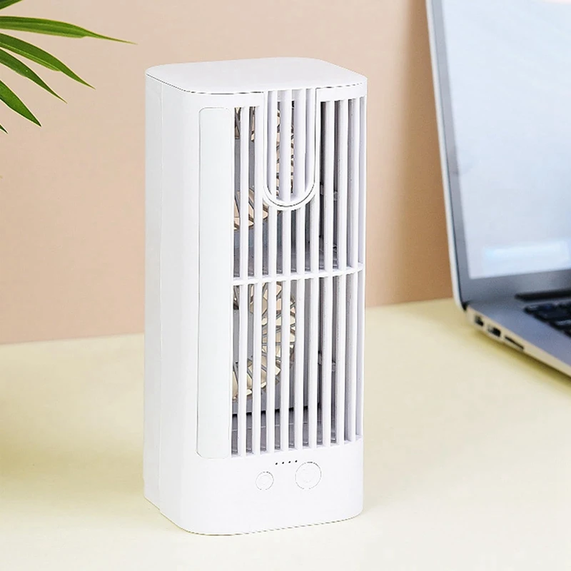 Ventilatore da tavolo a risparmio energetico con luce notturna-compatto, portatile e per scrivanie da camera, uffici e regalo estivo