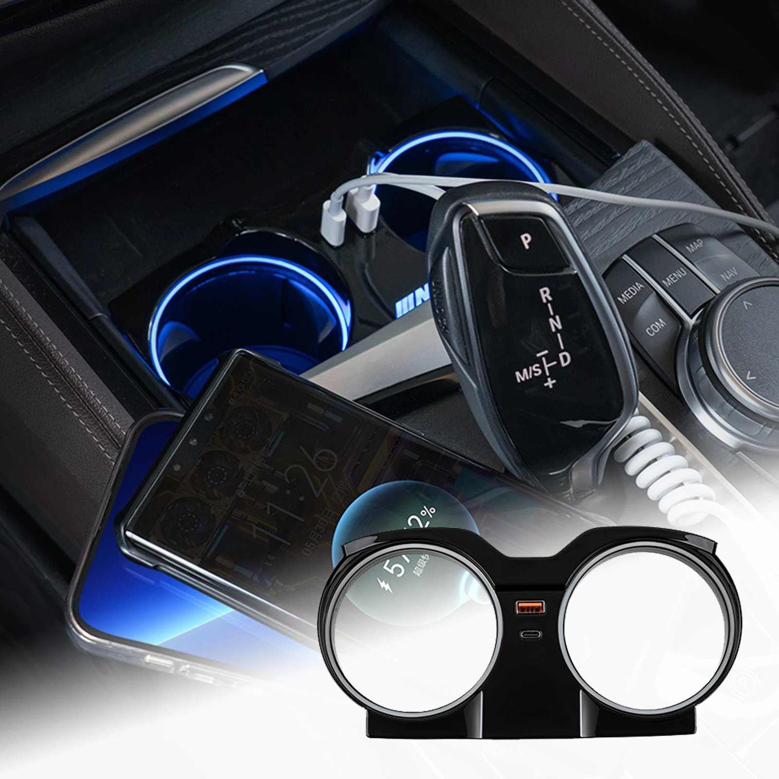 

Car Wireless Fast Charging Dock ABS Phone Charger Mount For BMW 20-24 2 3 4 Series i3 i4 Interior Console Auto Holder Stand Kit