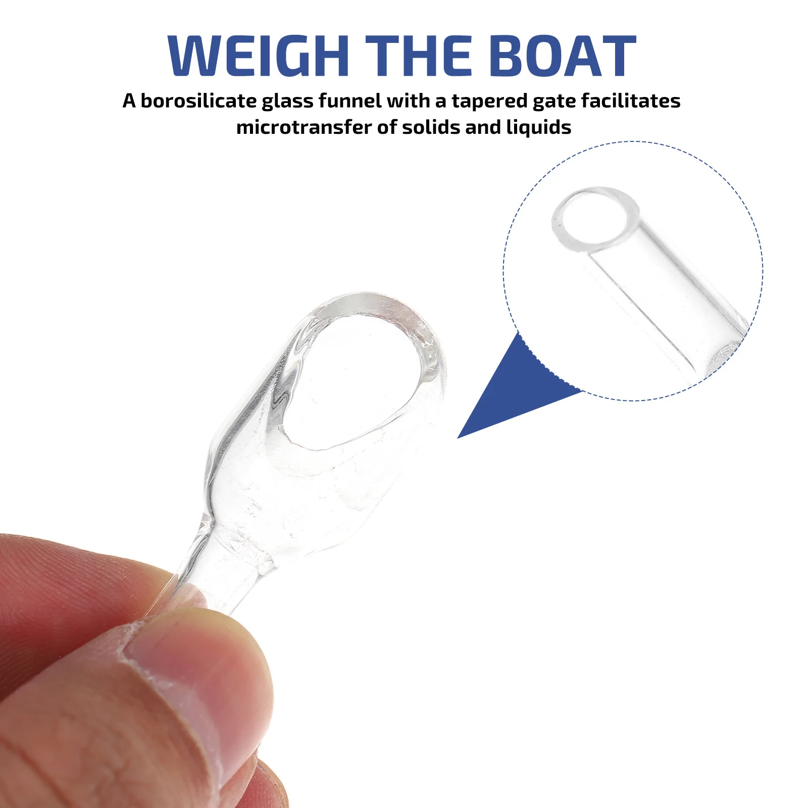 2Pcs Borosilicate Glass Weighing Boat Funnel Set Transparent Round Laboratory Weighing Funnel Multi-Function Accurate Liquid