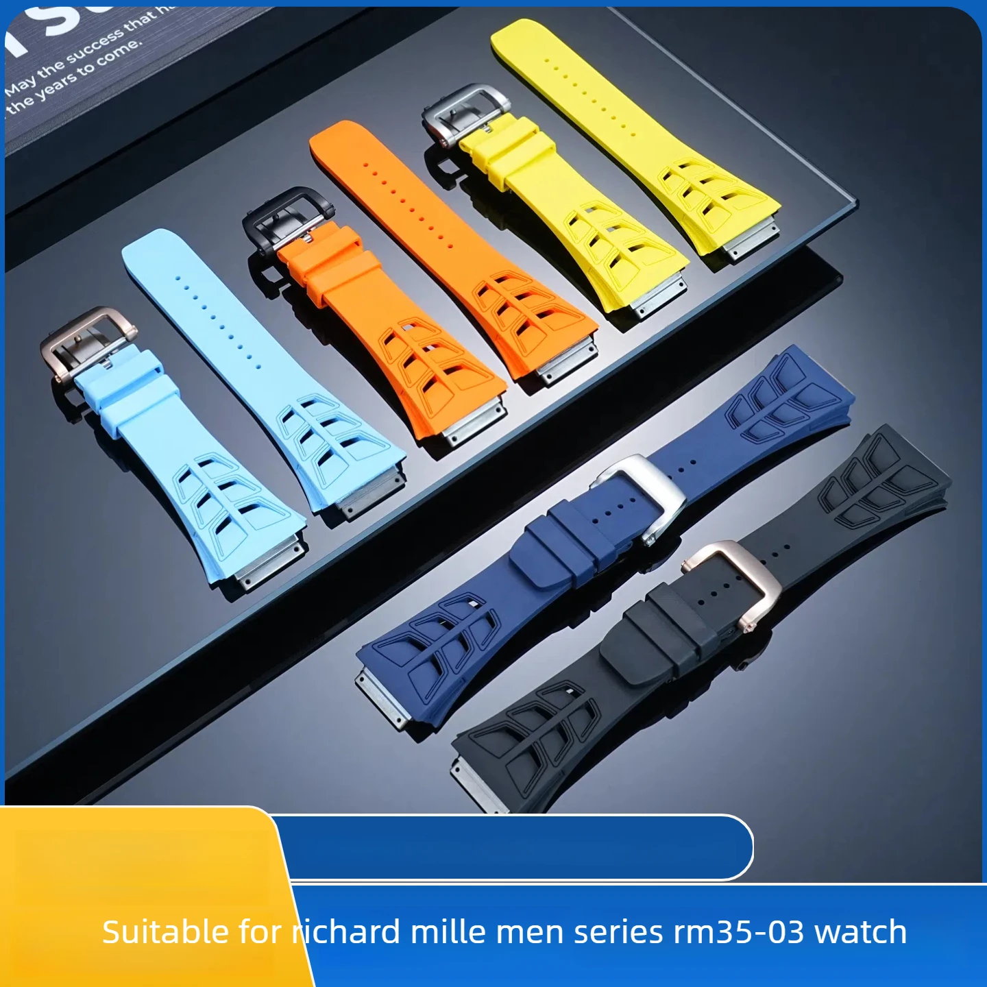 For Richard MILLE Fluoroelastomer Watch Strap RM055/030 Chamir Tape Men