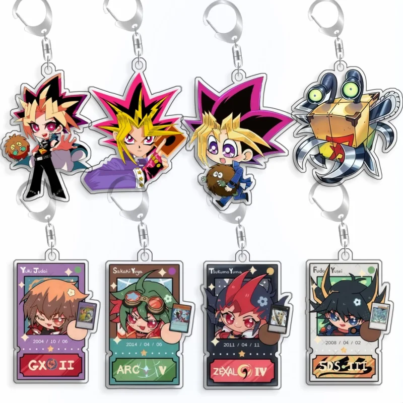 Llavero de acrílico de dibujos animados de Yu-Gi-Oh! con Yuma Tsukumo, Yuya Sakaki, Jaden Yuki, Yusei Fudo y Yuri, hecho a mano, 5 cm, regalos de juguete