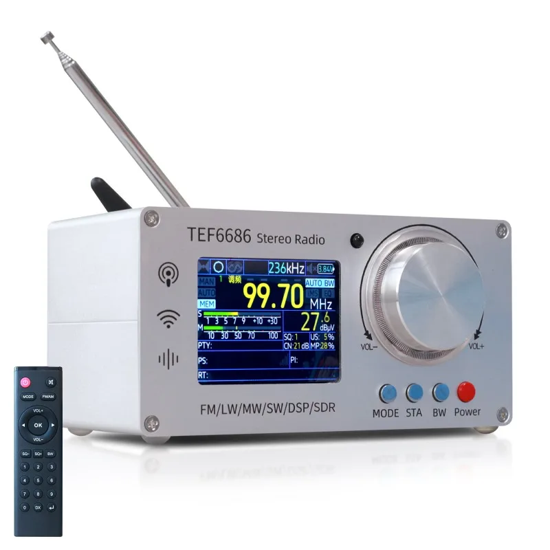 Amateur Radio Receiver TEF6686 DSP Digital Tuner Multi Band Global Broadcast Radio Aluminum Alloy Housing