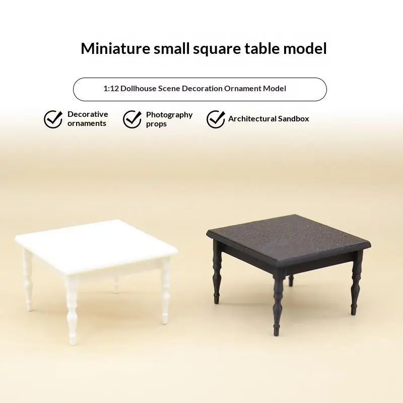 1/12 Dollhouse Simulation Square Tea Table Model Dollhouse Living Room Furniture Decoration Dolls House DIY Accessories