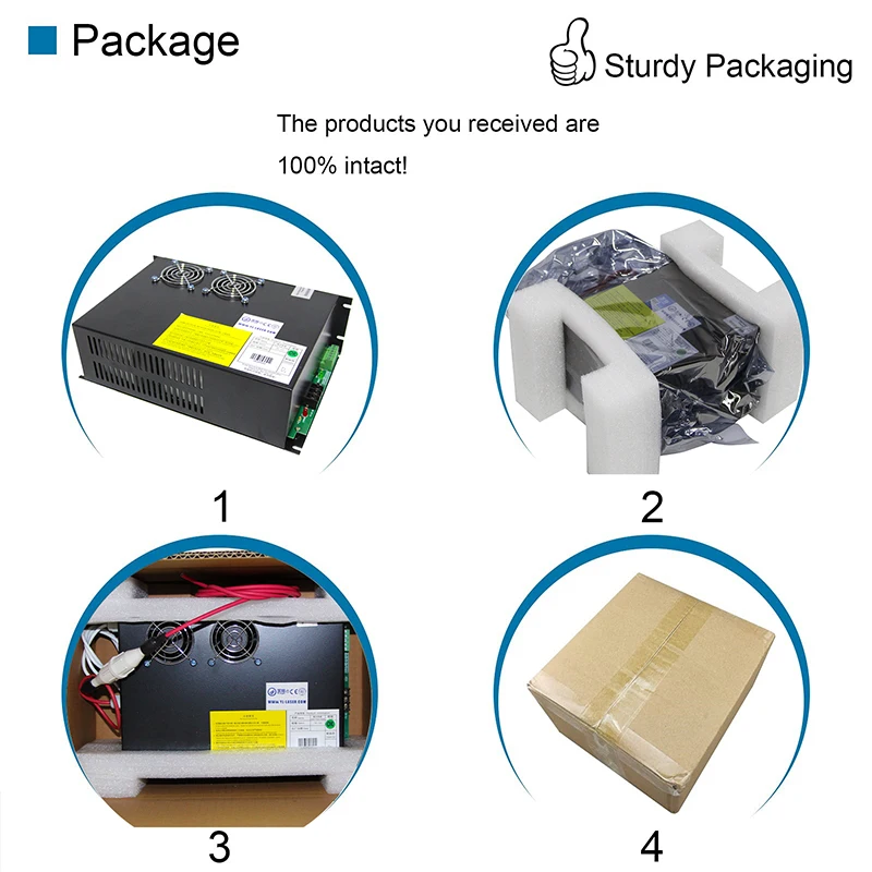 Yongli 130 واط-180 واط YL-U2 CO2 مصدر طاقة الليزر 130 واط 150 واط 160 واط 180 واط أجزاء معدات الليزر لآلة القطع والنقش بالليزر #5
