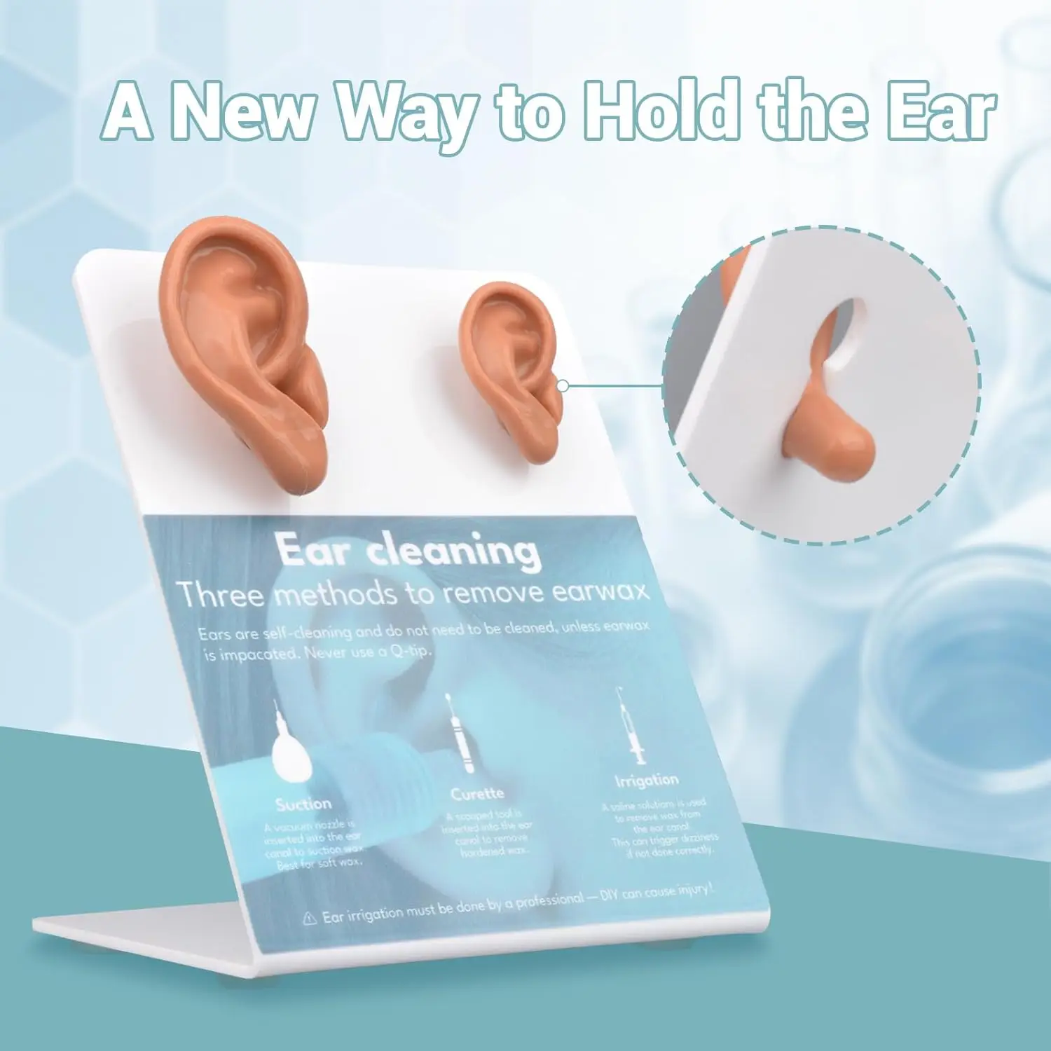 Ultrassist Ear Anatomical Model Silicone Fake Ear Canal Cleaning Ear Wax Removal Training for Medical Auditory Learn Education