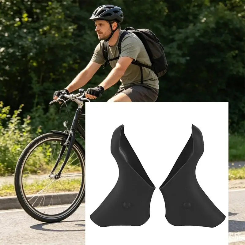 Road Cycling Control Sleeves, Black Pair for Brake Handle Area 4XBB