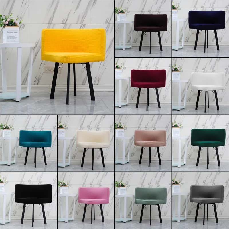 Triangle Chair Cover Elastic Fully Wrapped Curved Fashion Solid Color Elastic Chair Cover Washable Dining Chair Cover