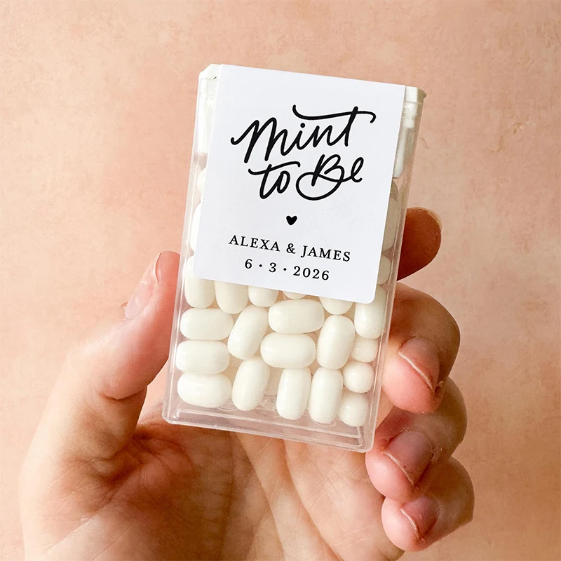 Hortelã para ser etiquetas personalizadas tic tac festa de casamento apreciação nupcial dama de honra hortelã favores tic tac adesivos apenas etiquetas