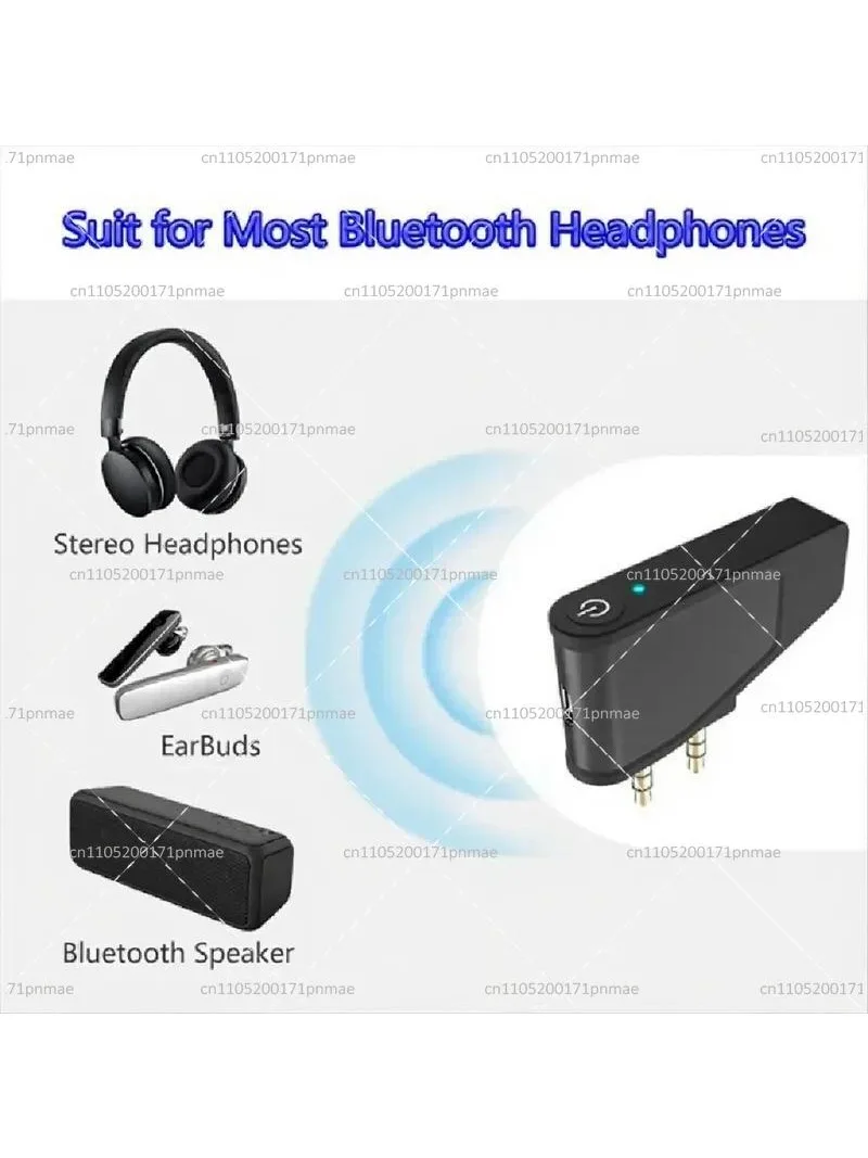 Bluetooth 5.3 Airplane Adapter A2DP Transmitter for Wireless Noise Cancelling Headphones