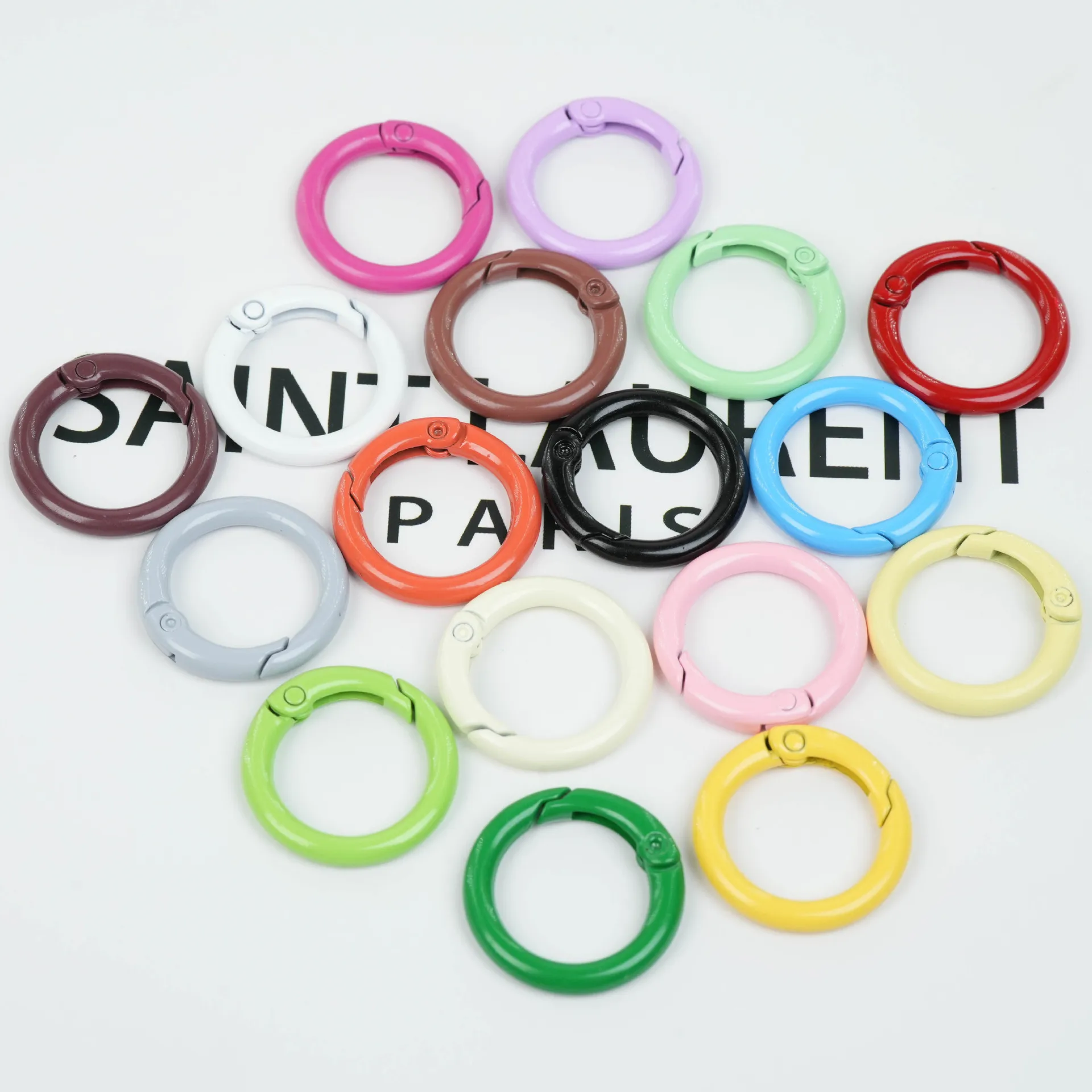 

10 шт./лот, 25 мм, металлическое уплотнительное кольцо, пружинная застежка, открывающийся круглый карабин, брелок, зажимы, крючок, цепочка для собак, сделай сам, ювелирная пряжка, подарок