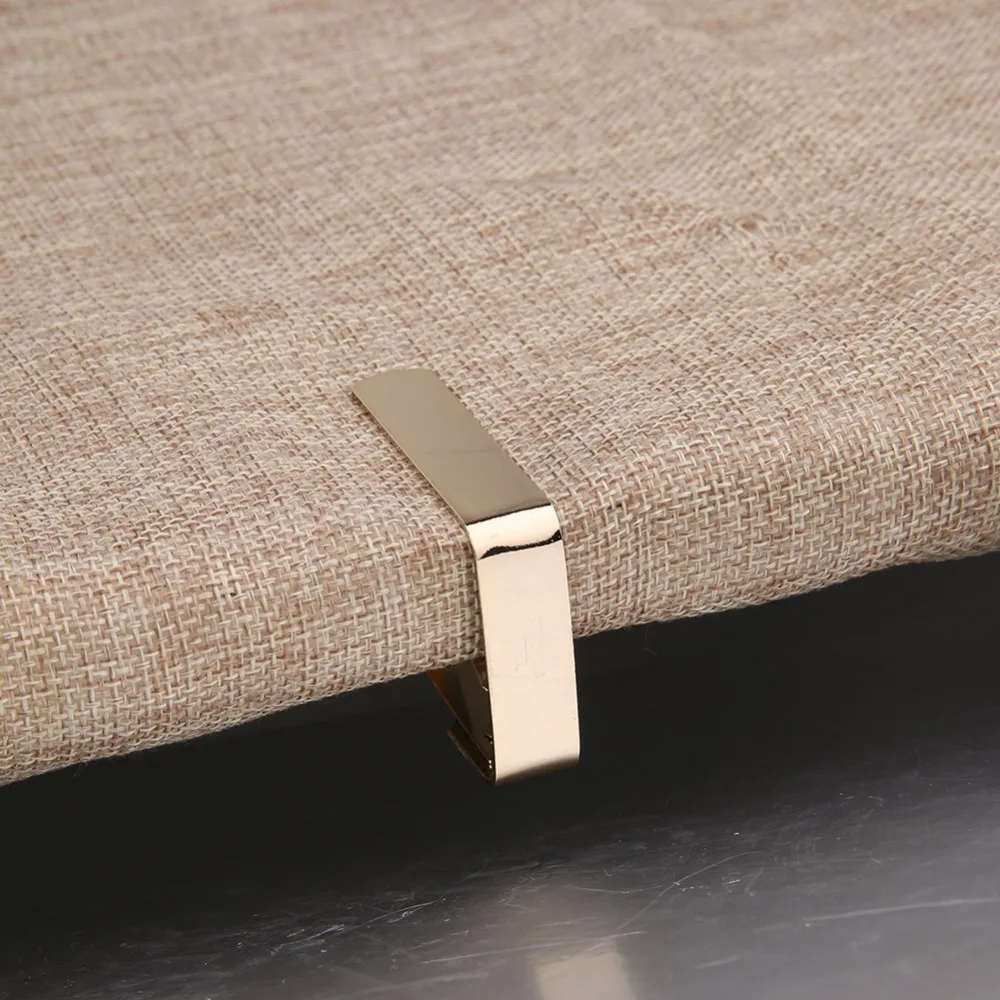 4 PCS Stainless Steel Tablecloth Clips Gold Thickened Design Table Cover Holders Convenient Easy to Use Tablecloth Clamps