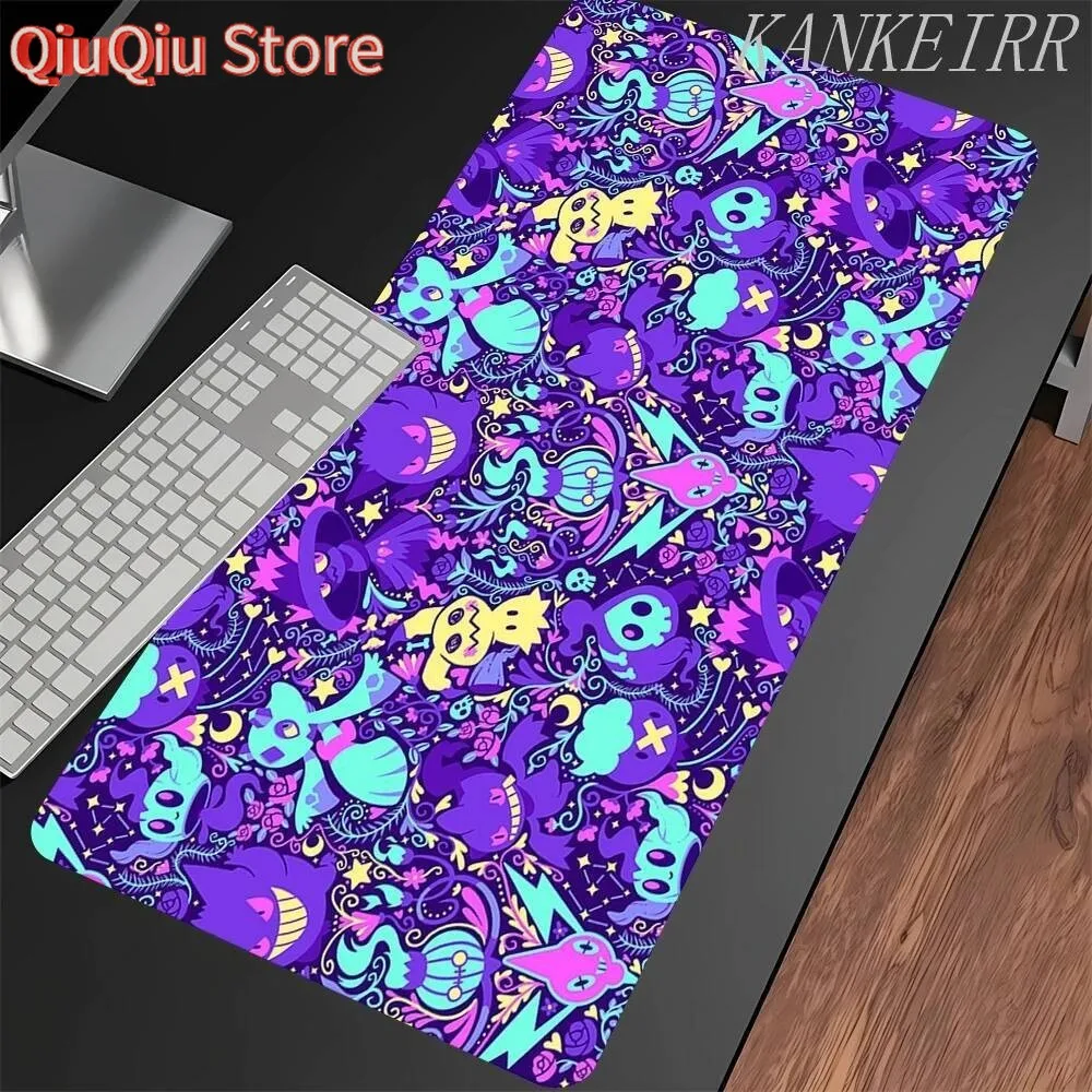 P-Pokemon-Gengar Grande Mousepad لوحة ماوس ألعاب كبيرة LockEdge سميكة لوحة مفاتيح الكمبيوتر الجدول حصيرة مكتبية
