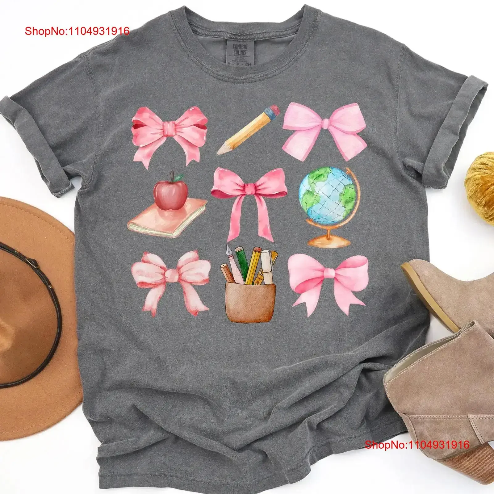 

Teacher Coquette T Shirt Cute Teaching Teach vintage Washed Breathable Casual streetwear Comfortable Stylish Unisex Slightly