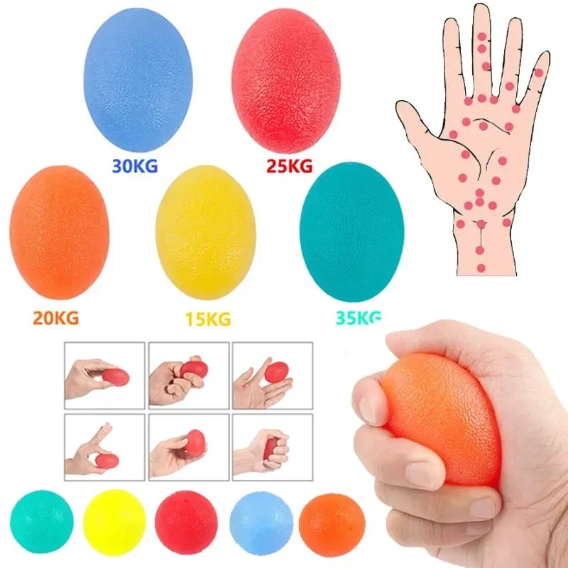 Silikonowy uchwyt na rękę Ball Egg Mężczyźni Kobiety Siłownia Fitness Palec Ciężki przyrząd do ćwiczeń Siła Regeneracja mięśni Chwytak Trener