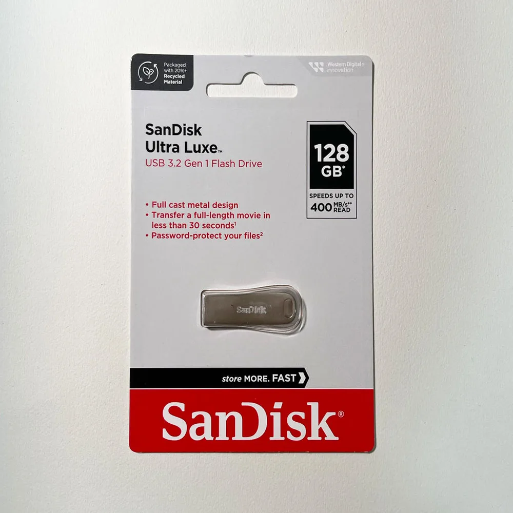 SanDisk 100% Original Genuine Ultra Luxe USB 3.2 USB Flash Drive 32GB 64GB 128GB 256GB Pen Drive Memory Stick Full Metal Jacket