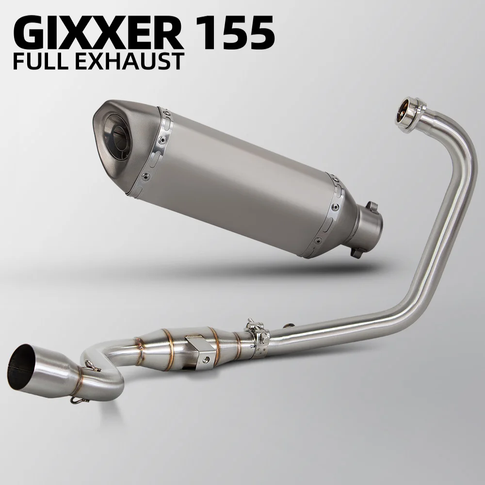 GIXXER 155 Exhaust System For Suzuki Gixxer 150/SF150 SF155 Motorcycle Exhausts Pipe Kit Racing Manifold 370MM Muffler