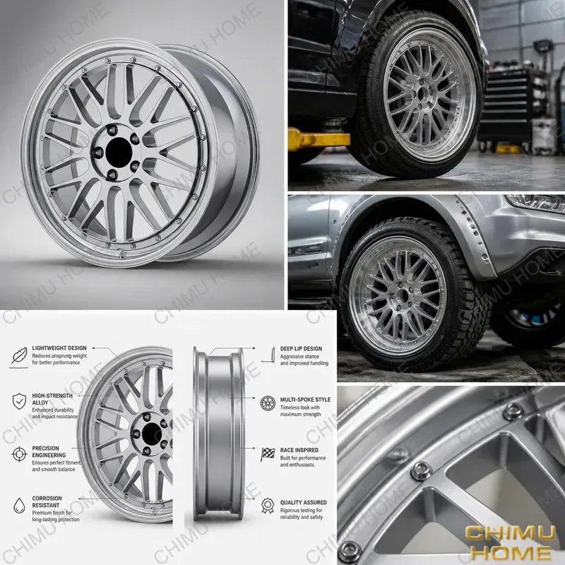 【CHIMU HOME】2-Piece Forged Wheels Matte Gold Silver Diamond Cut Rims for BBS LM Style Fitment Custom PCD