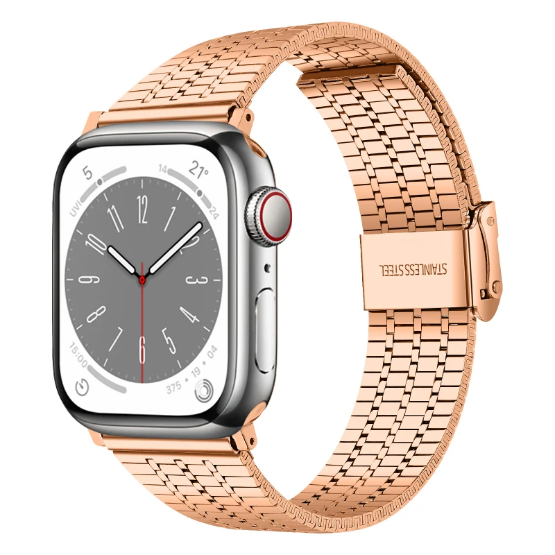 

Strap for Apple Watch band 44mm 45mm 40mm 49mm 40mm 42mm 38 Stainless Steel Correa Bracelet iWatch Series 3 4 5 6 SE 7 8 ultra