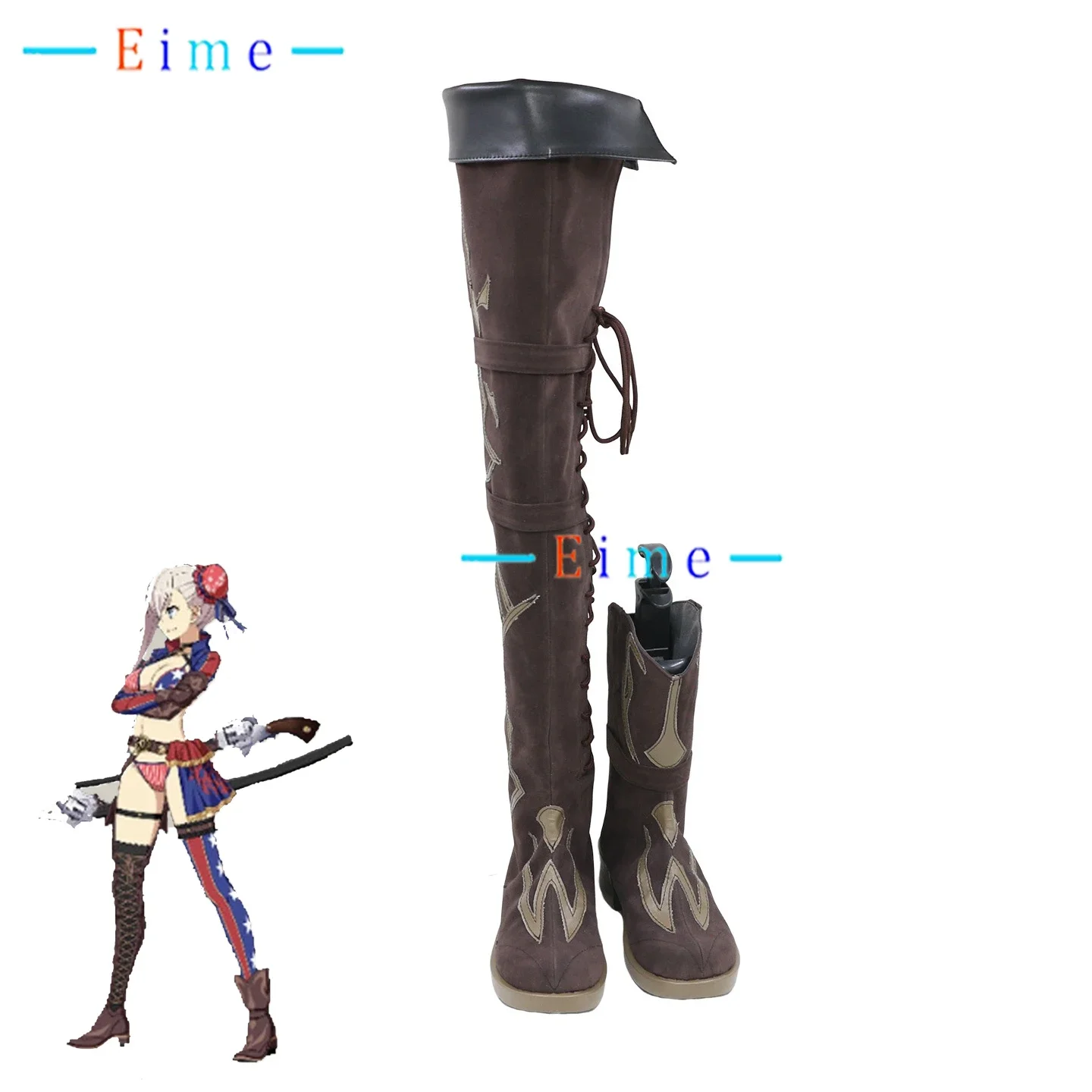 FGO Miyamoto Musashi Cosplay Shoes Anime Accessories Game Cosplay Props PU Leather Shoes Halloween Carnival Boots Custom Made