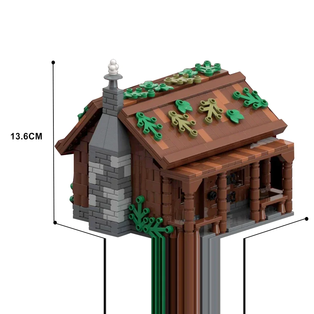 Gobricks moc floresta casa cabine na floresta bloco de construção conjunto vista rua arquitetura outono parque educação tijolo brinquedos crianças