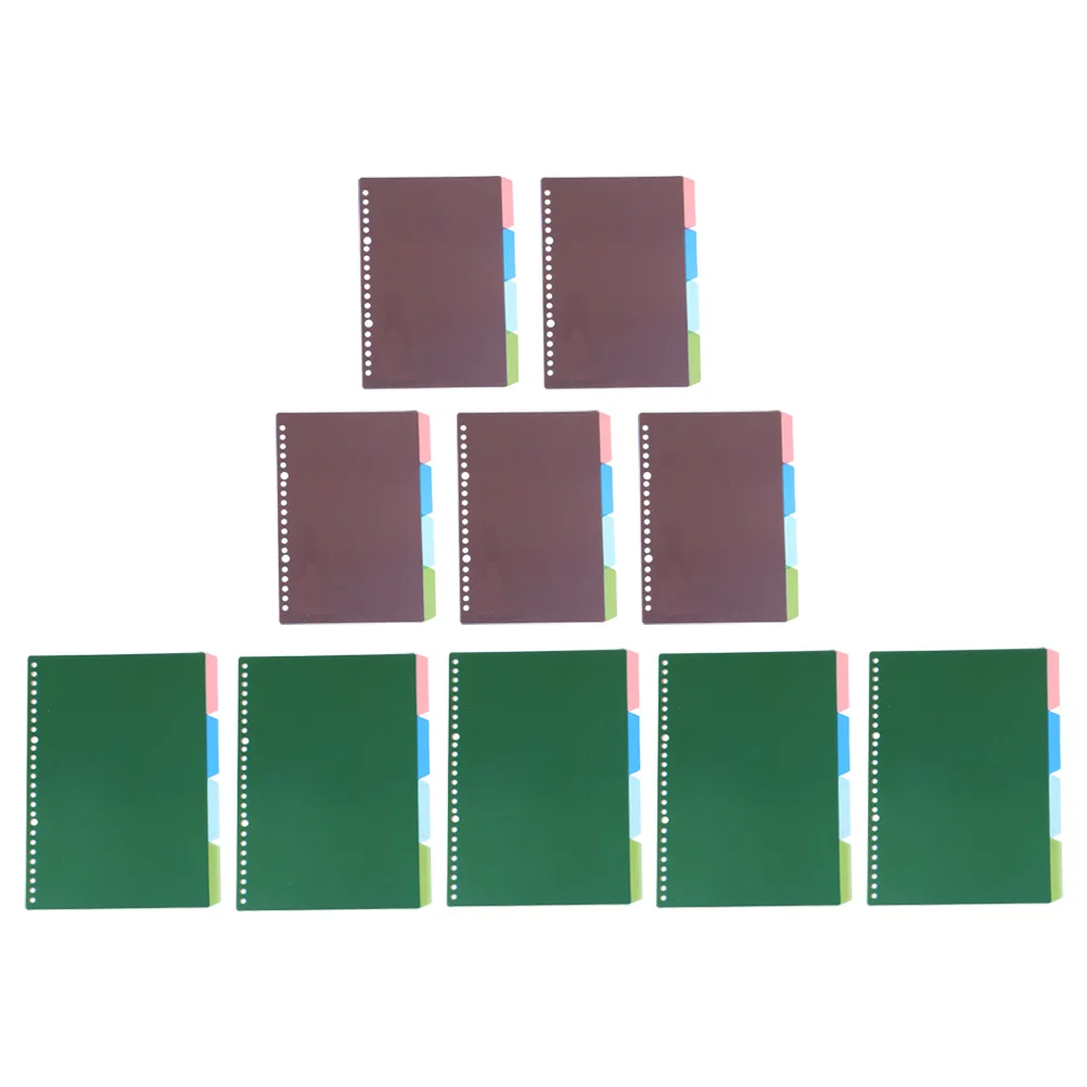 

10 Sets Colored Binder Dividers Plastic Tabs Index Separator Page Notepad Notebook Page Markers Classified Labels Bright Design