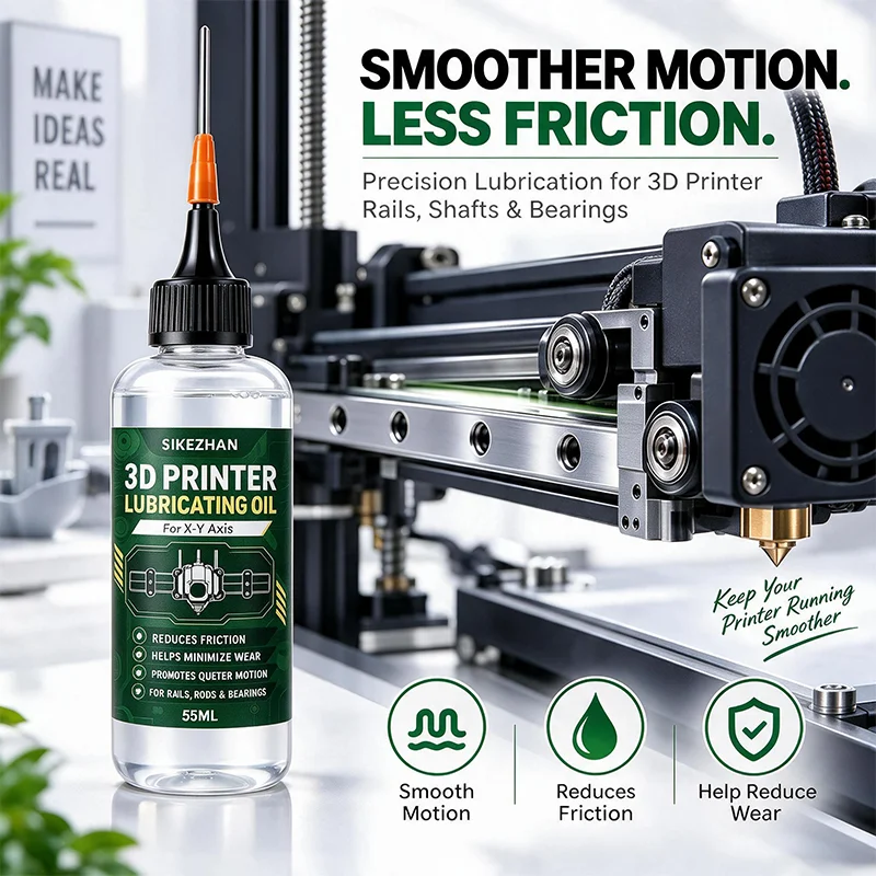 55ML 3D Printer Lubricating Oil With Precision Needle Tip For X-Y Axis Linear Rails Rods Bearings Friction Reducing Lubricant