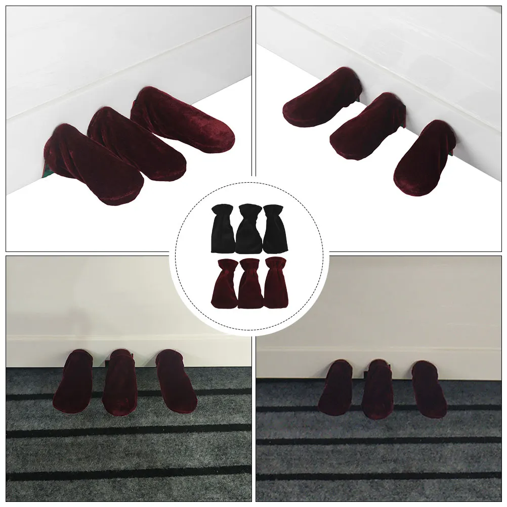 

6 Pcs Piano Pedal Cover Sleeve Musical Instrument Foot Protectors Pad Golden Velvet Bezel Cases Covers