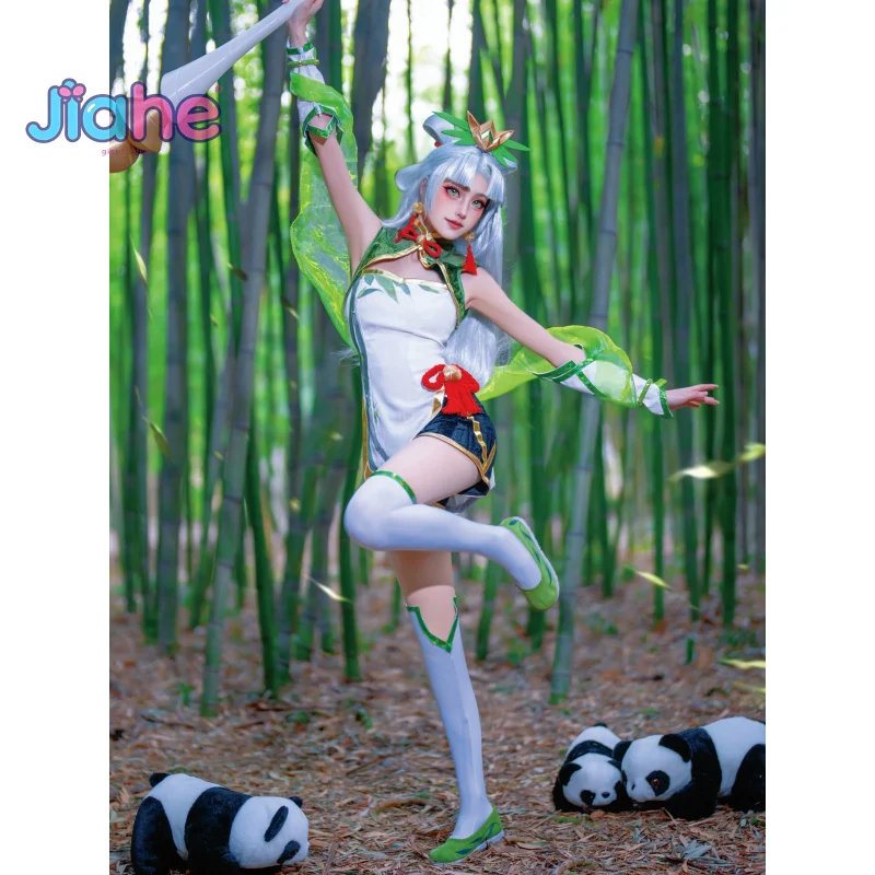 

Костюм для косплея Luxanna Crownguard: кукла-панда, образ Девы Света, новый милый китайский чонсам, костюм на Хэллоуин