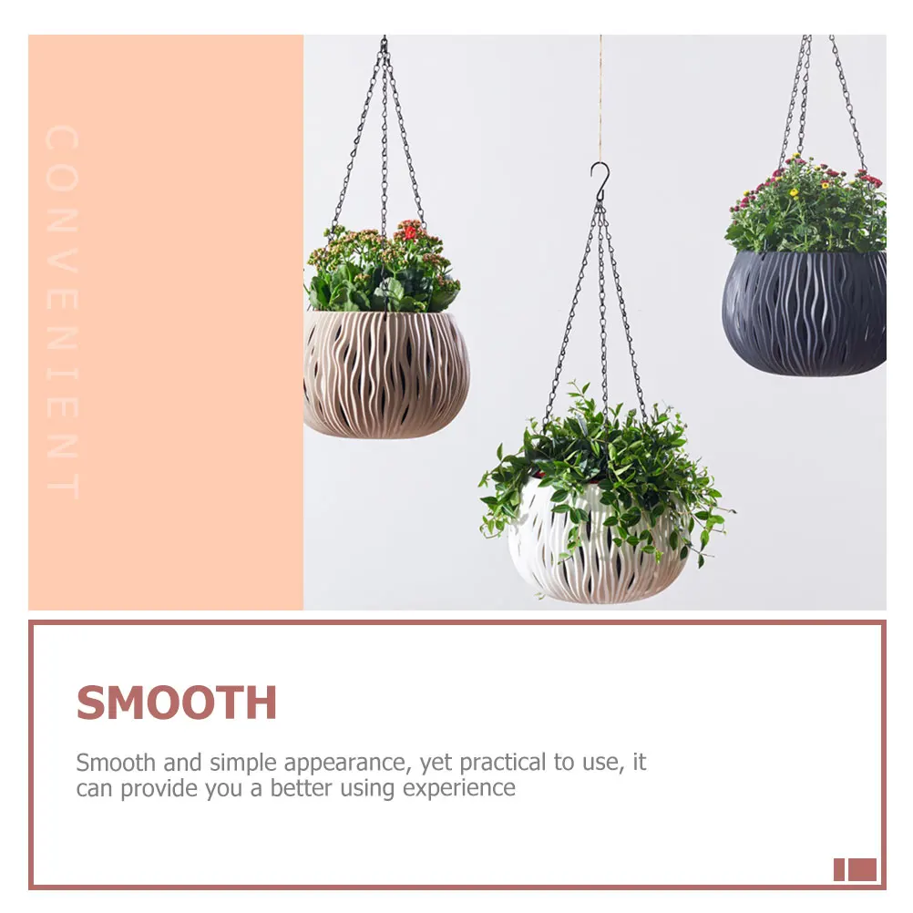 

Hanging Flower Pot Lightweight Plastic Planter Baskets White Small for Indoor Plants Nursery Pots Planters Easy
