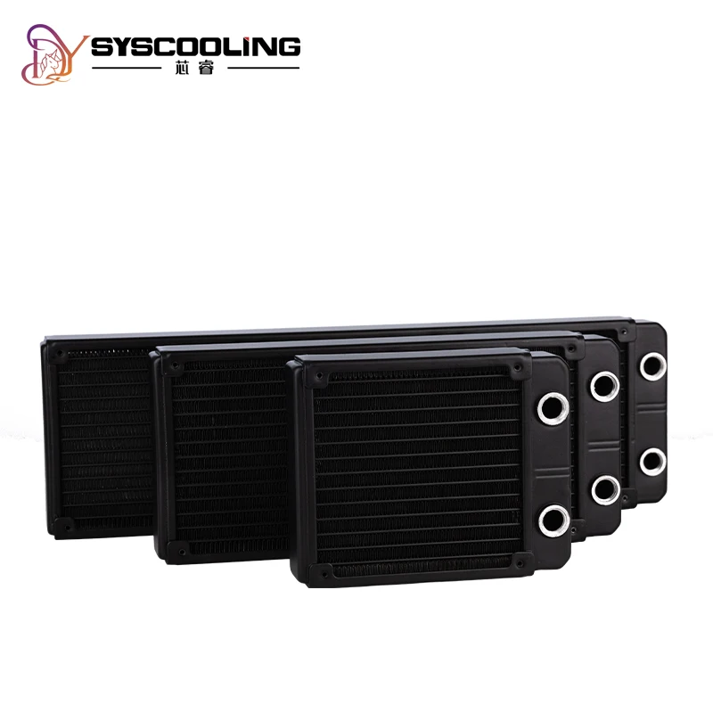 

SysCooling aluminum water cooling radiator 120/240/360 black Liquid cooling 13 Waterways 36mm thick Heat dissipation PC