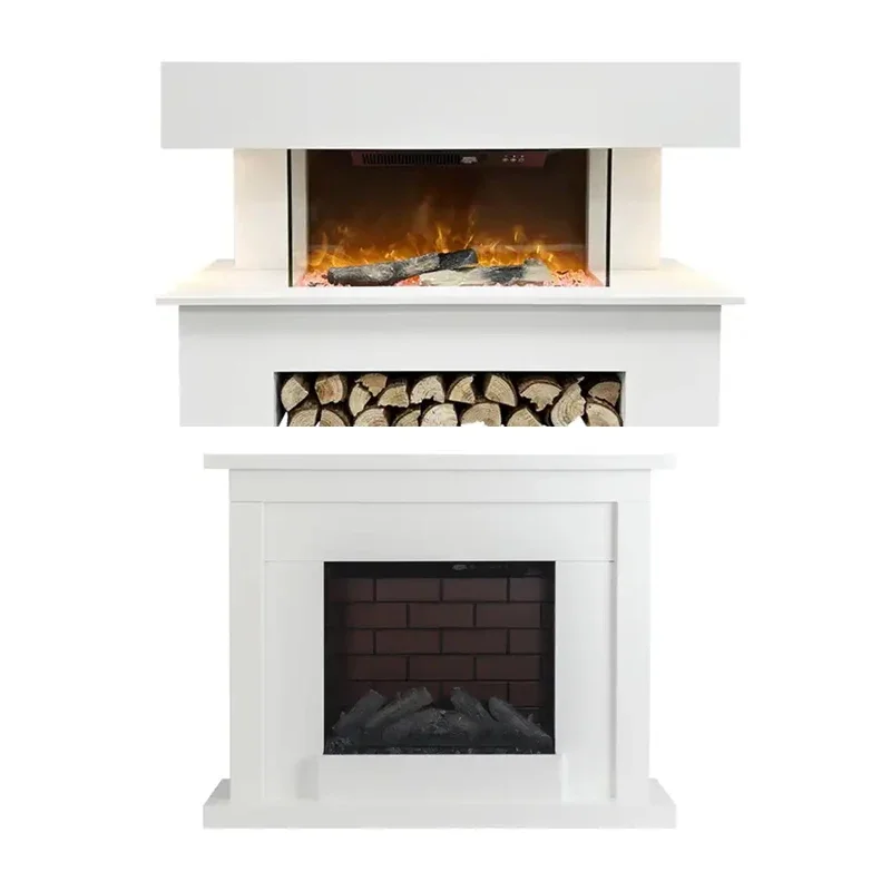 Customized Simple European Style 2000W Vertical Electric Heating MDF Material 3D Flame Electric Fireplace