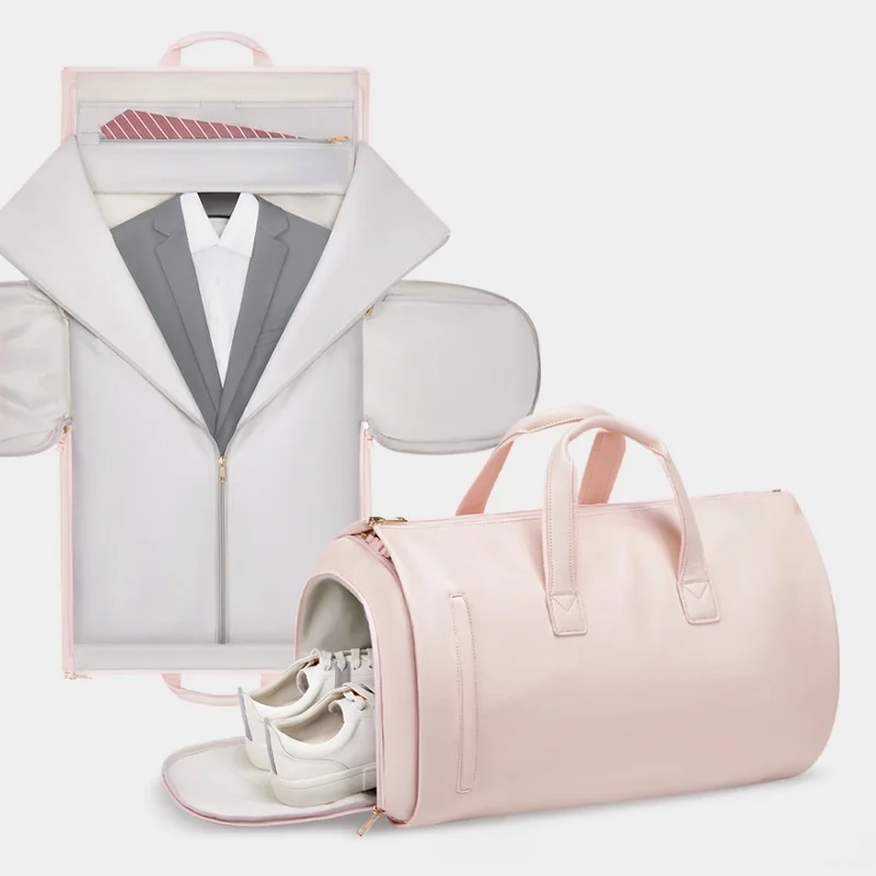 Luggage Garment Bags for Travel Convertible Suit Travel Bag for Women Leather Duffle Bag with Shoes Compartment Torba Podróżna