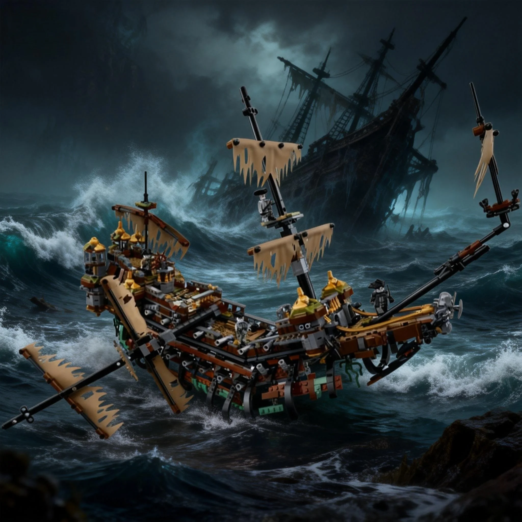 

2026 Best-Selling MOC 2294 PCS Silent Mary Modular Assembly Ship Building Blocks, Boys' Assembly Sailboat Model, Top Choice for