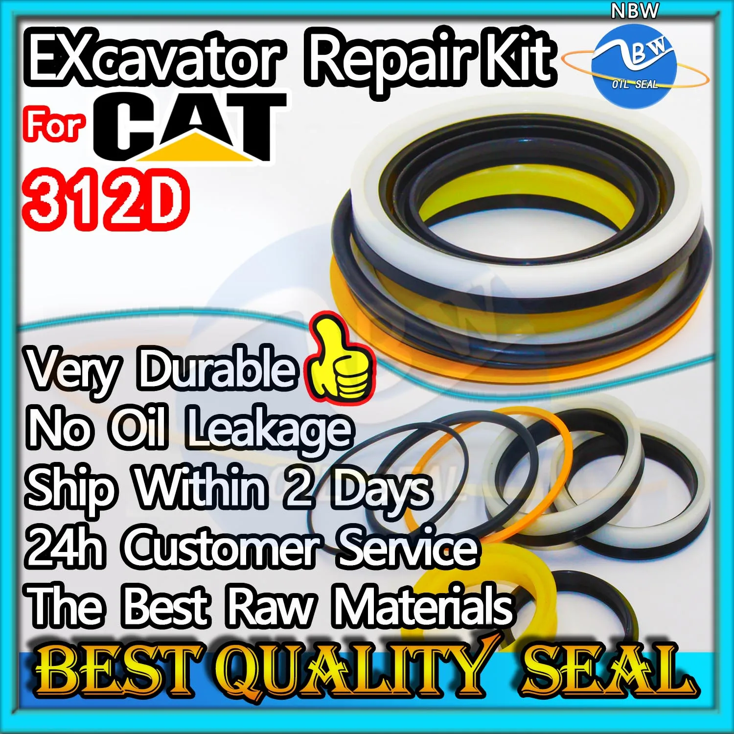 

For Caterpillar 312D Repair Kit Excavator Oil Seal Parts MOTOR Piston Rod Shaft Replacement Dust Bushing FKM Control Pilot Valve